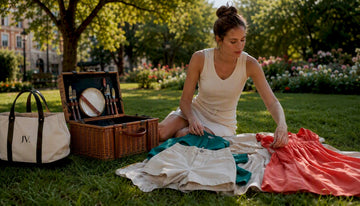 Woman packing compact weekend wardrobe