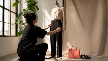 Minimalist outfit on mannequin in studio lighting