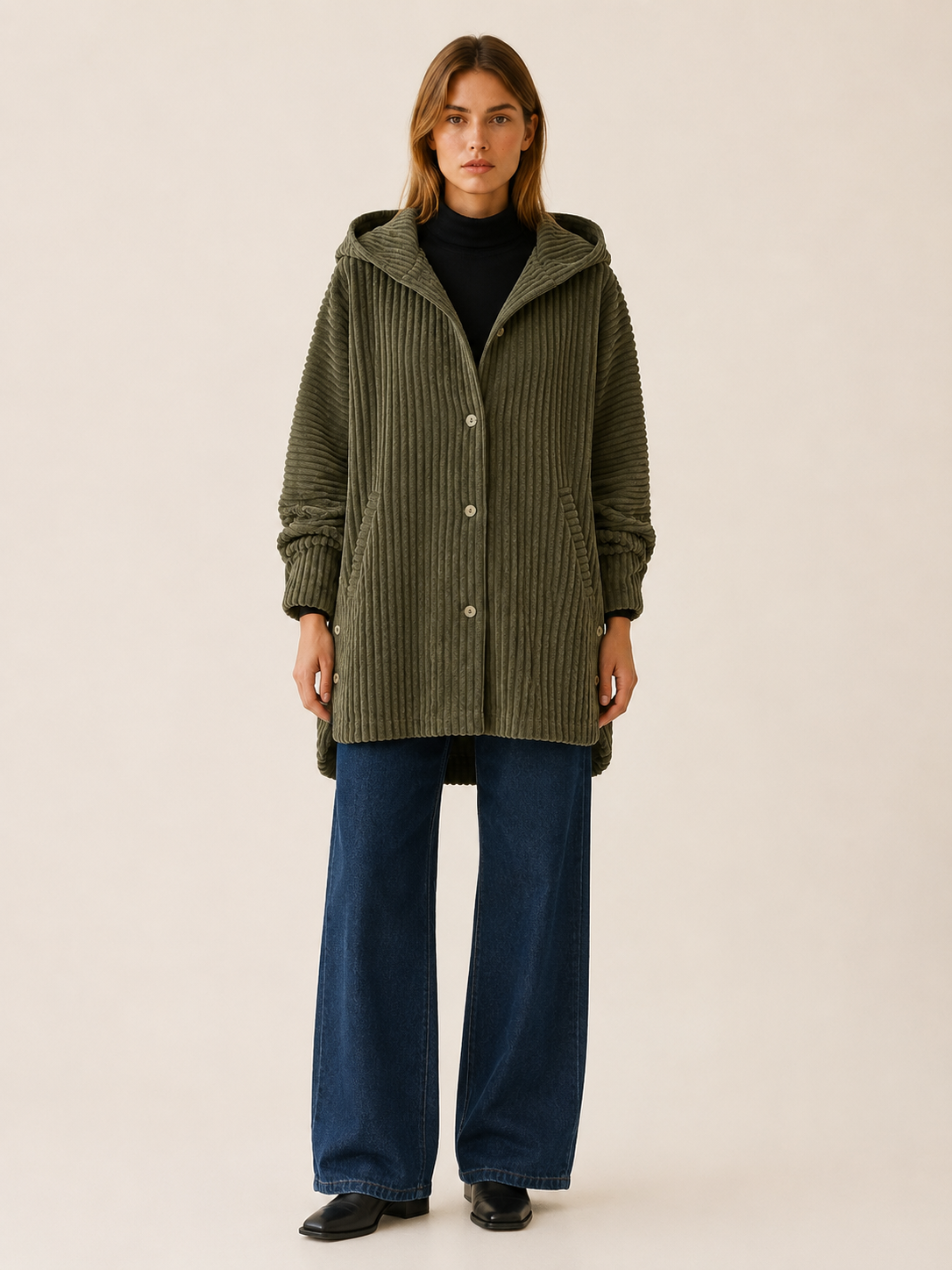Etheldra | Women's Hooded Textured Winter Coat