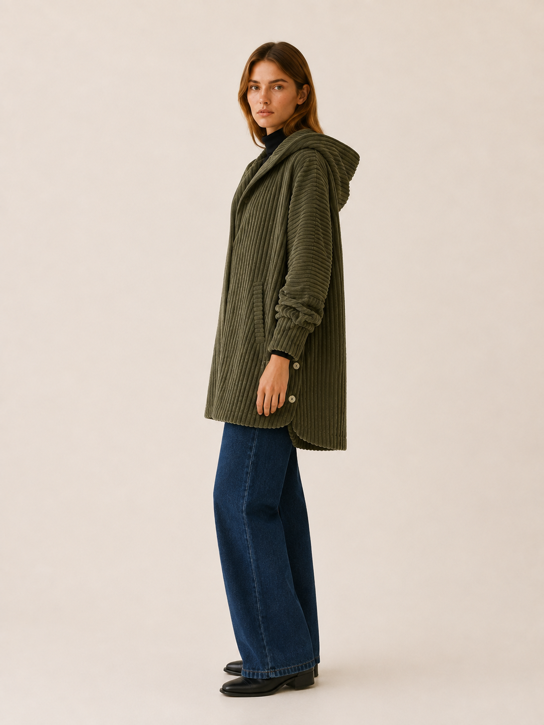 Etheldra | Women's Hooded Textured Winter Coat