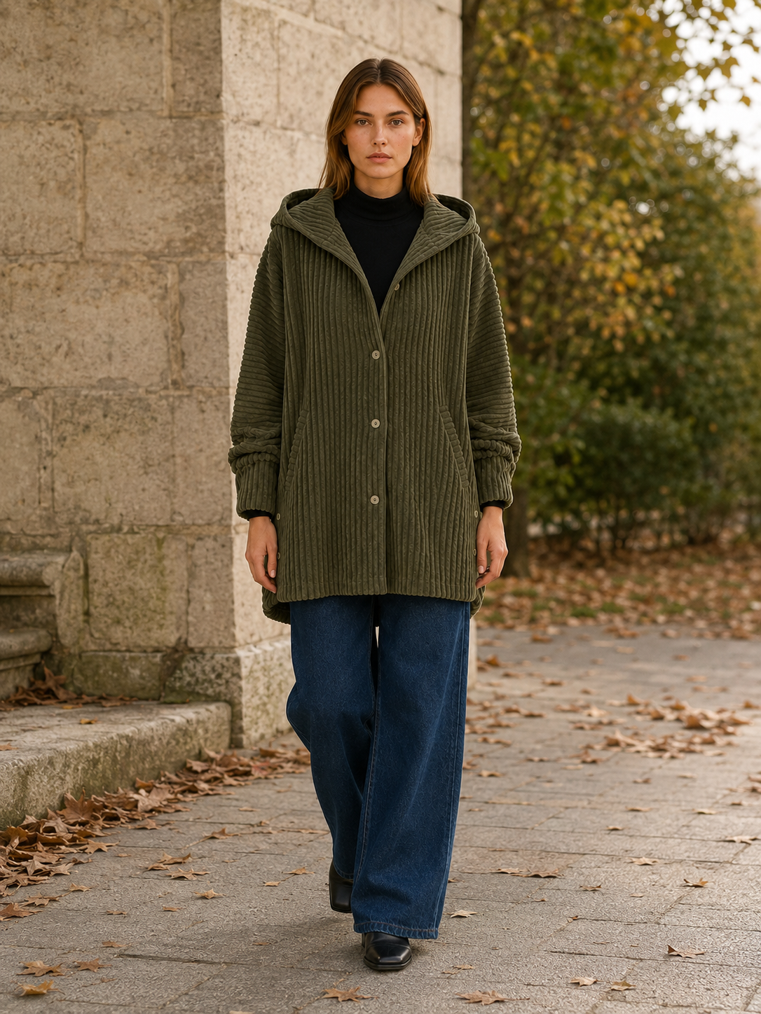 Etheldra | Women's Hooded Textured Winter Coat