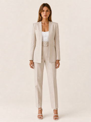 Marcelline | Blazer Trouser Suit Set with Belted Waist