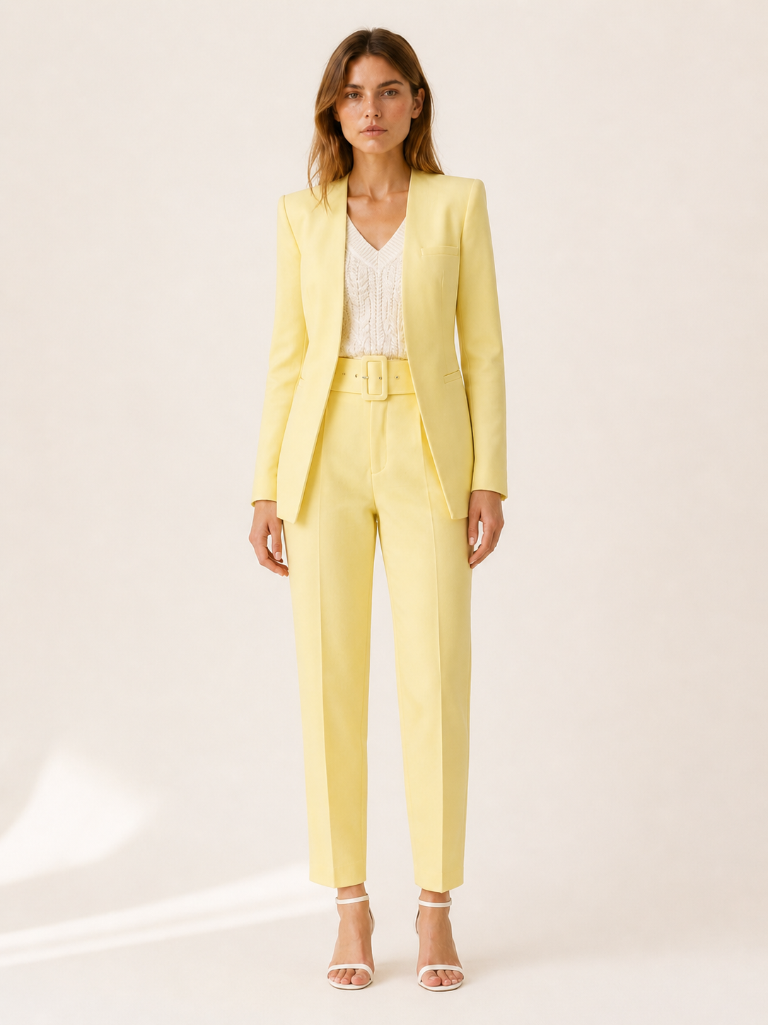 Marcelline | Blazer Trouser Suit Set with Belted Waist