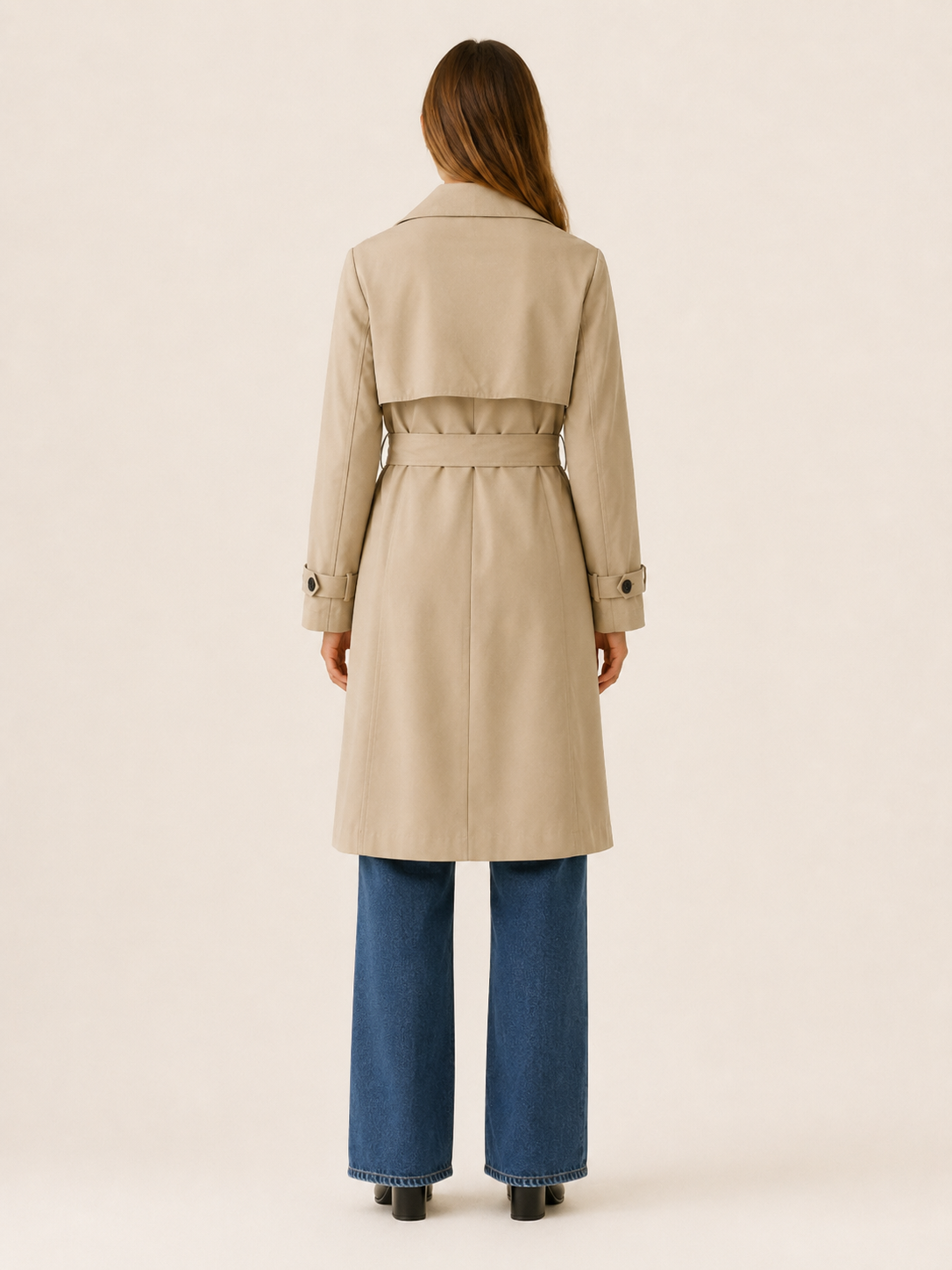 Melisande | Women’s Long Trench Coat with Tie Waist