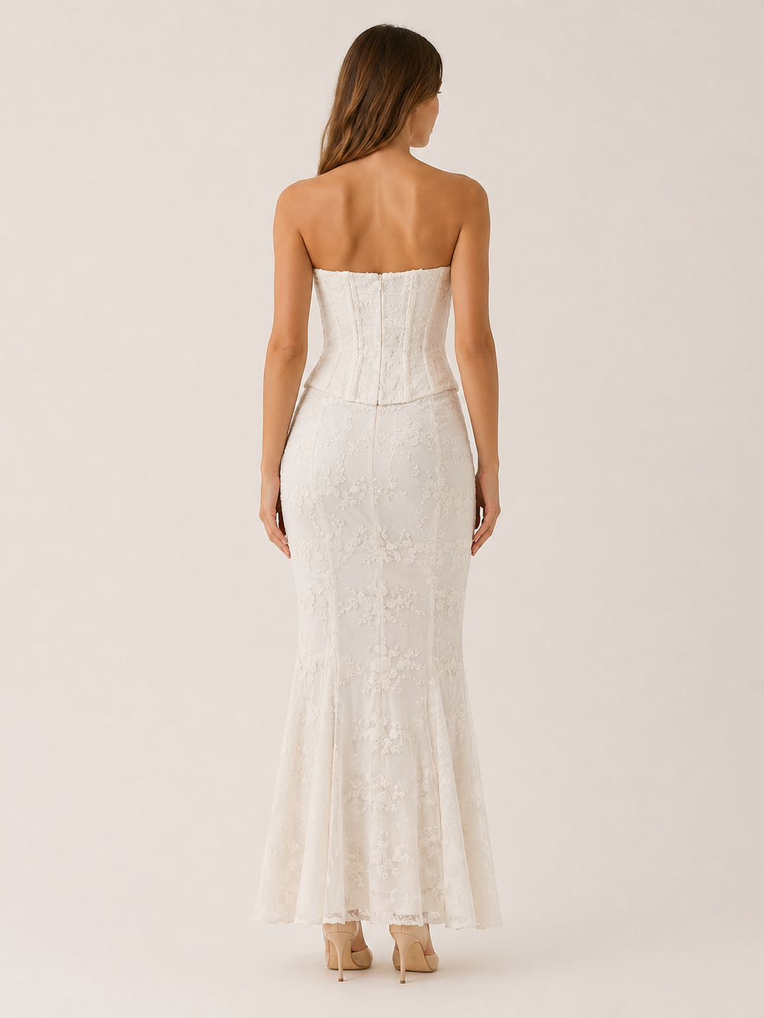 Seraphina | Corset Lace Maxi Dress with Mermaid Hem