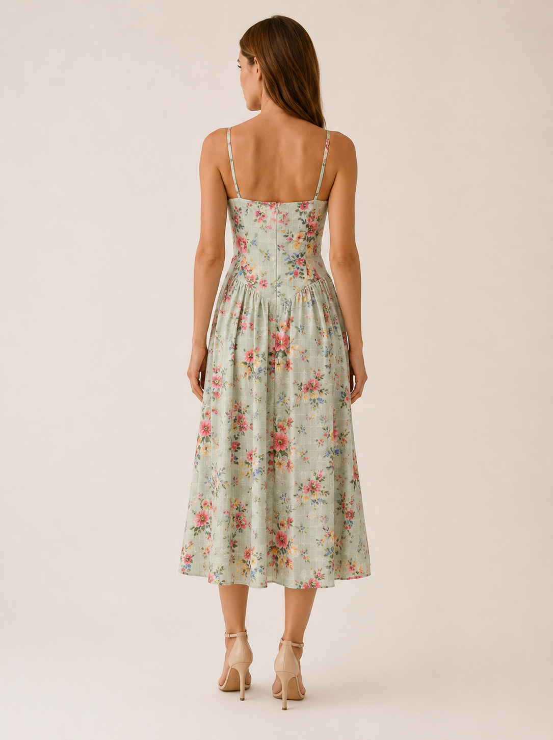 Mila | Corset Midi Dress with Sweetheart Neck