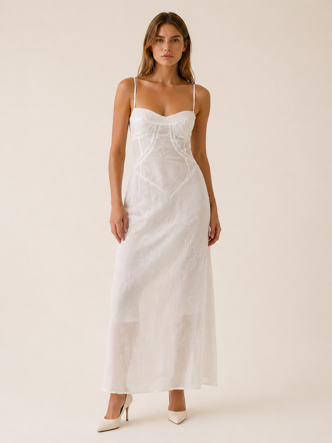 Celeste | Lace Maxi Dress with Strappy Detail