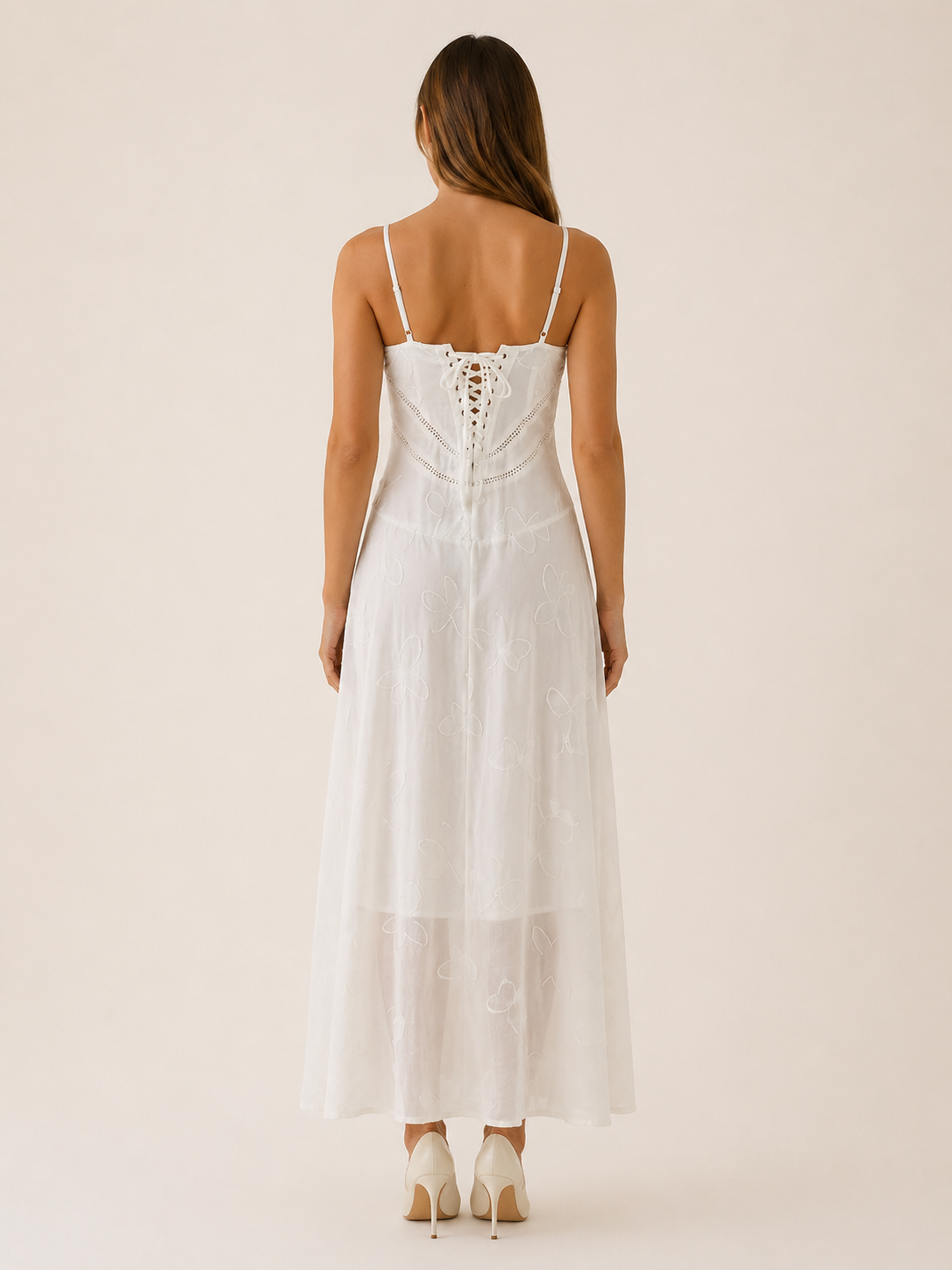 Celeste | Lace Maxi Dress with Strappy Detail