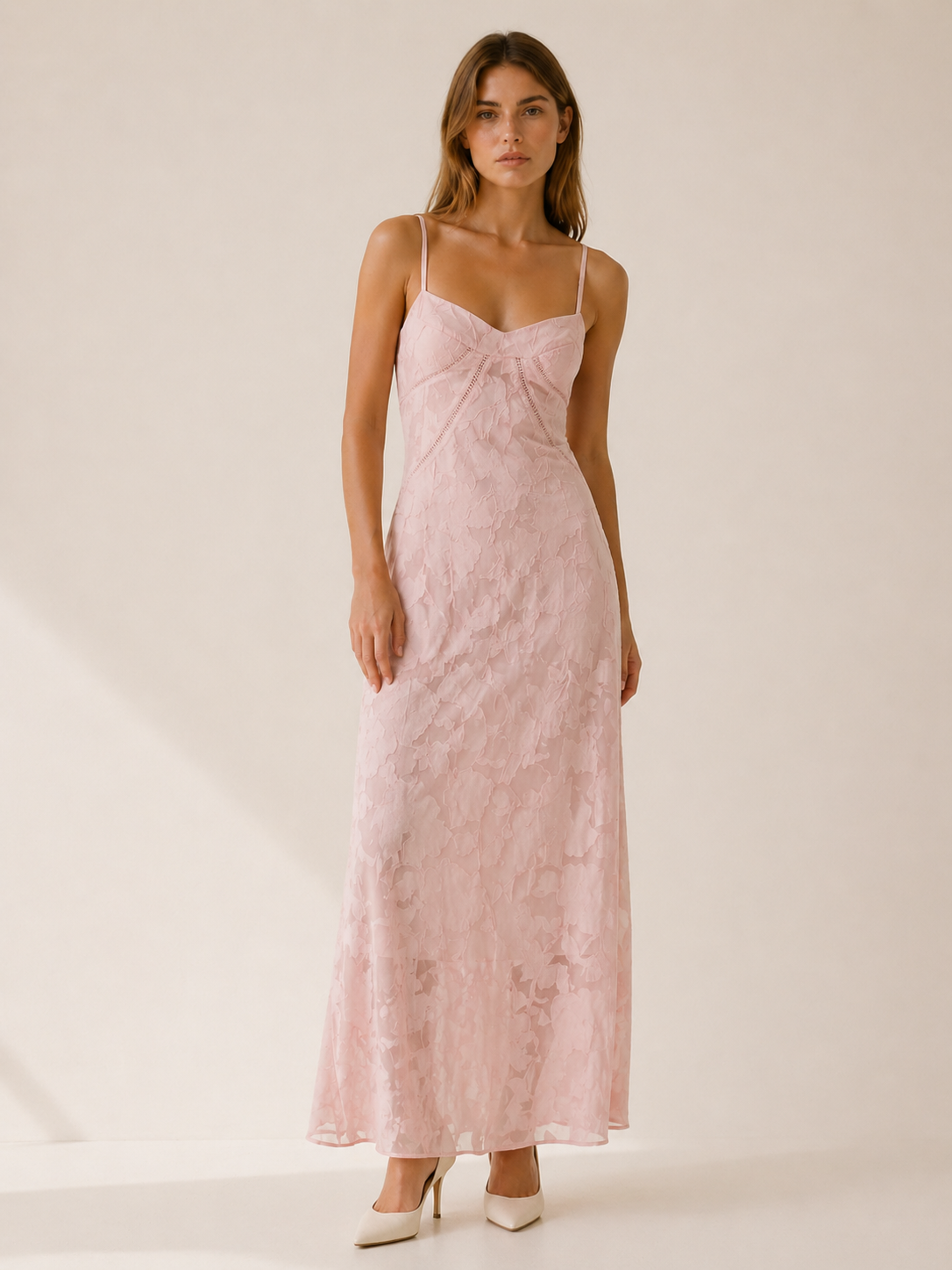 Celeste | Lace Maxi Dress with Strappy Detail