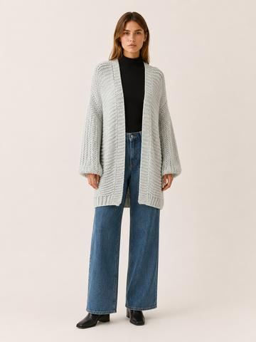 Imogen | Longline Cardigan with Balloon Sleeves