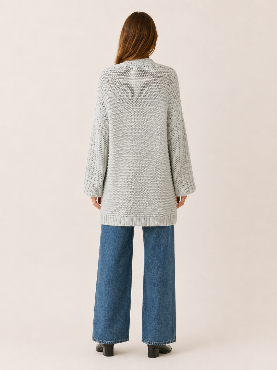 Imogen | Longline Cardigan with Balloon Sleeves