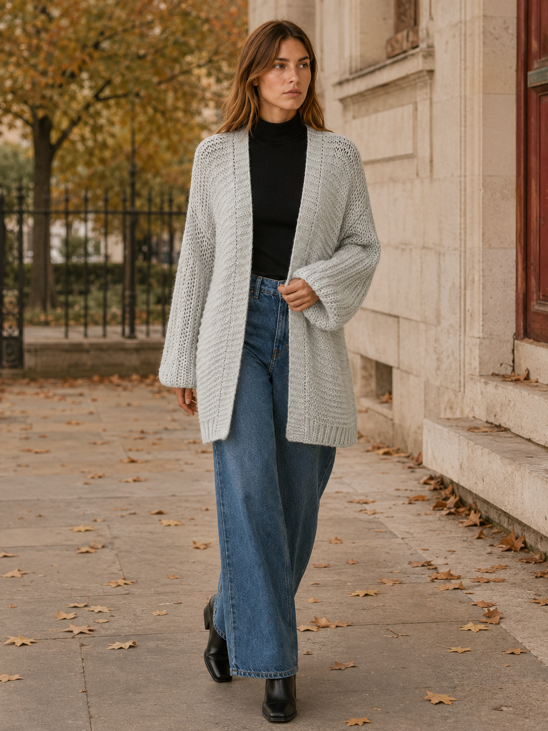 Imogen | Longline Cardigan with Balloon Sleeves