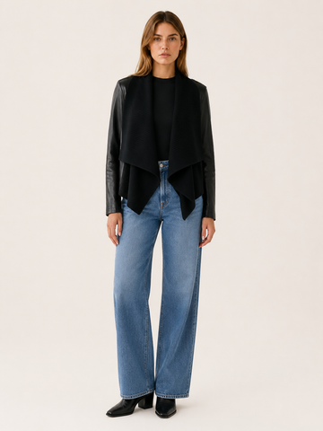 Aderissa | Cropped Jacket with Wide Collar and Zip Front