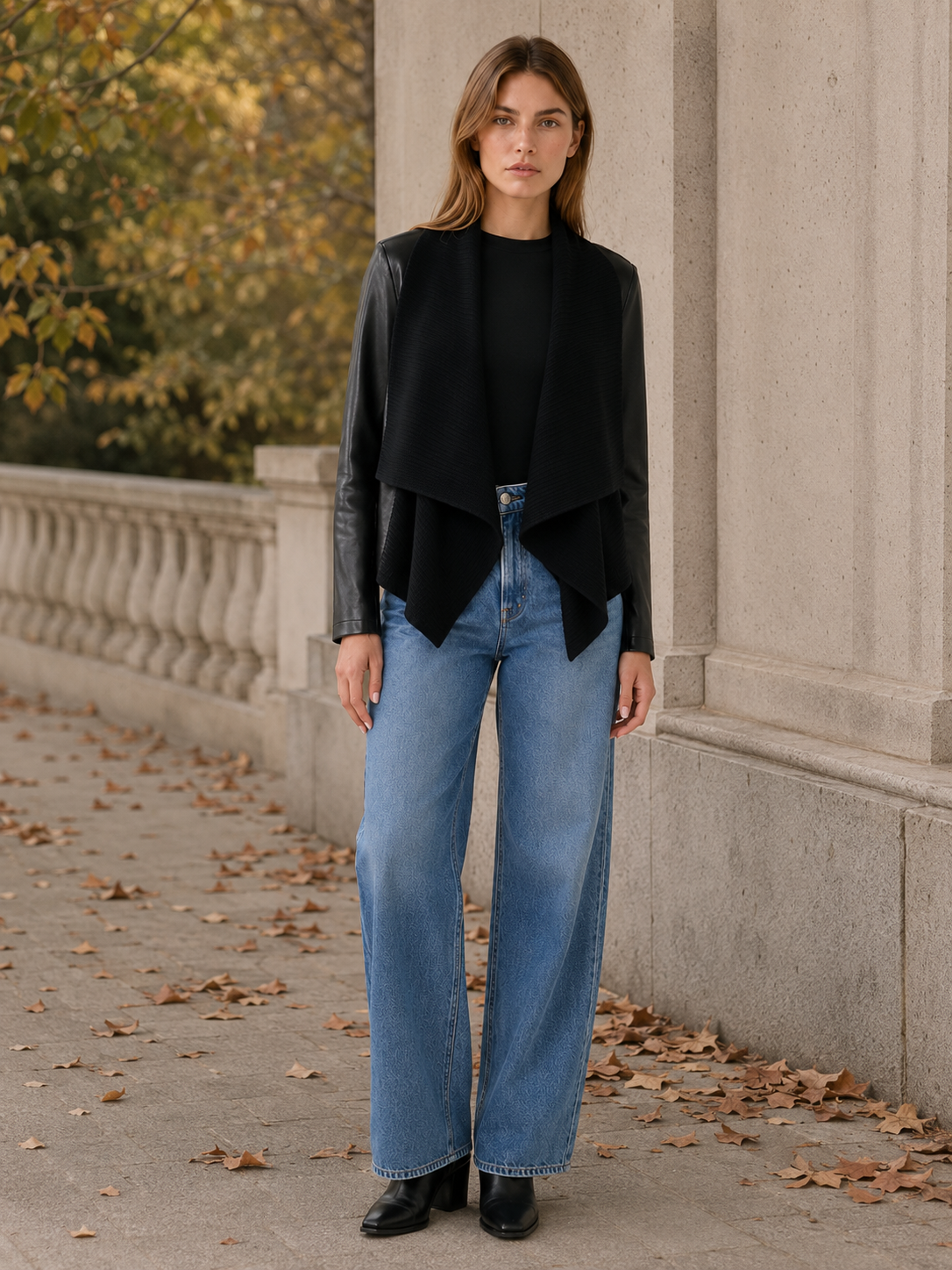 Aderissa | Cropped Jacket with Wide Collar and Zip Front