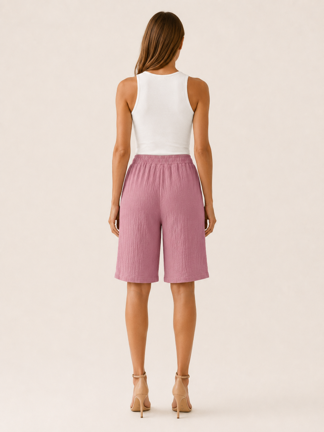 Adora | Cotton Shorts with Drawstring Waist Wide Leg Fit