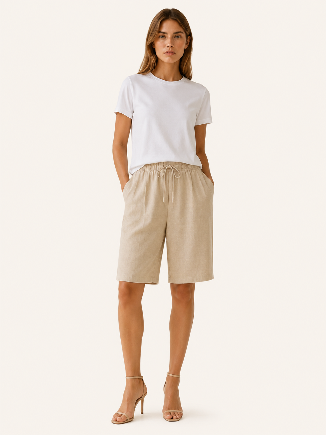 Adora | Cotton Shorts with Drawstring Waist Wide Leg Fit