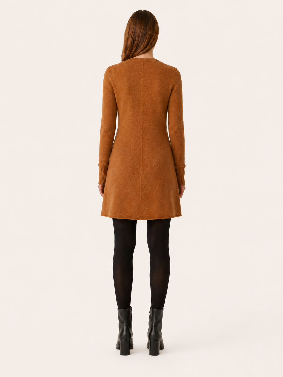 Aevoria | Jumper Dress with Round Neck and Long Sleeves