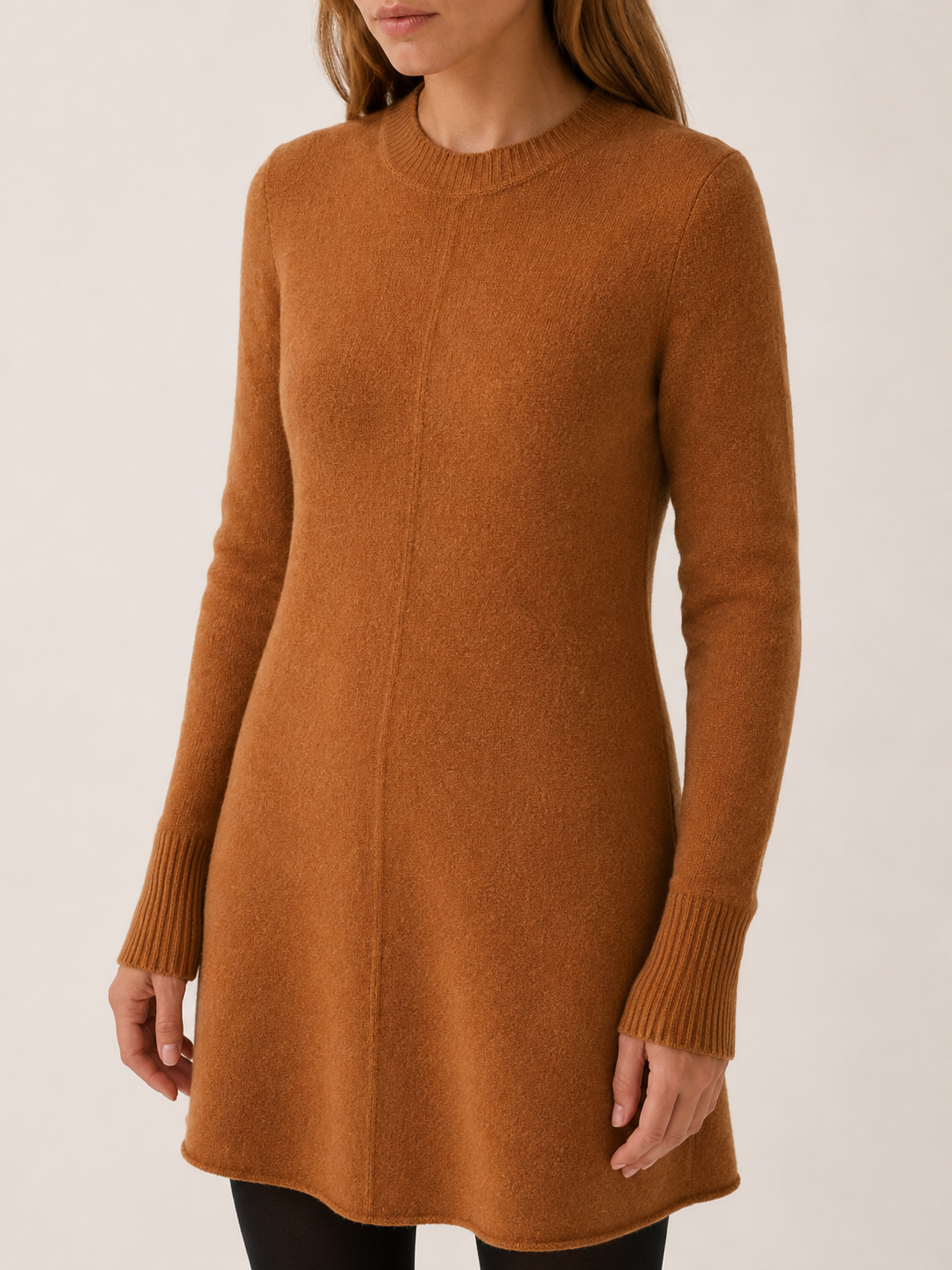 Aevoria | Jumper Dress with Round Neck and Long Sleeves
