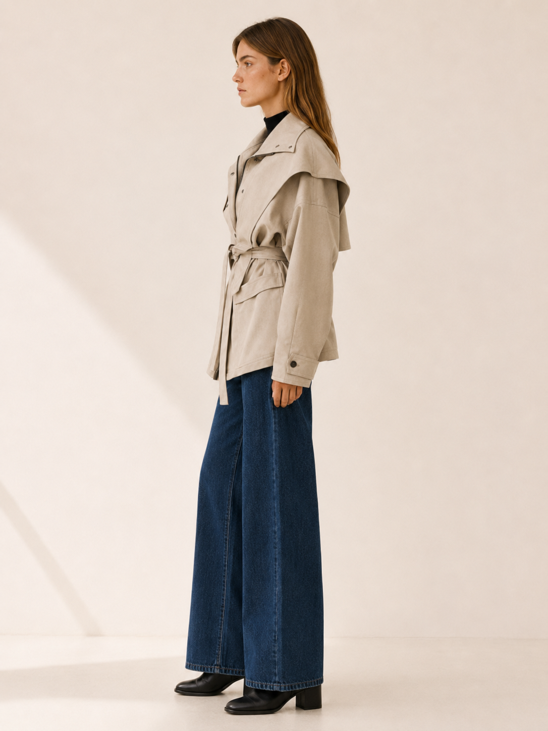Agathe | Women’s Short Trench Coat with Tie Waist