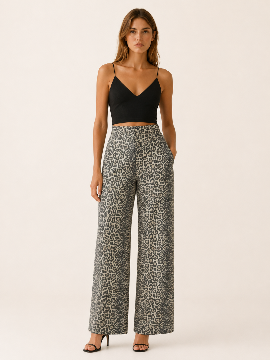 Alba | Leopard Print Straight-Leg Trousers