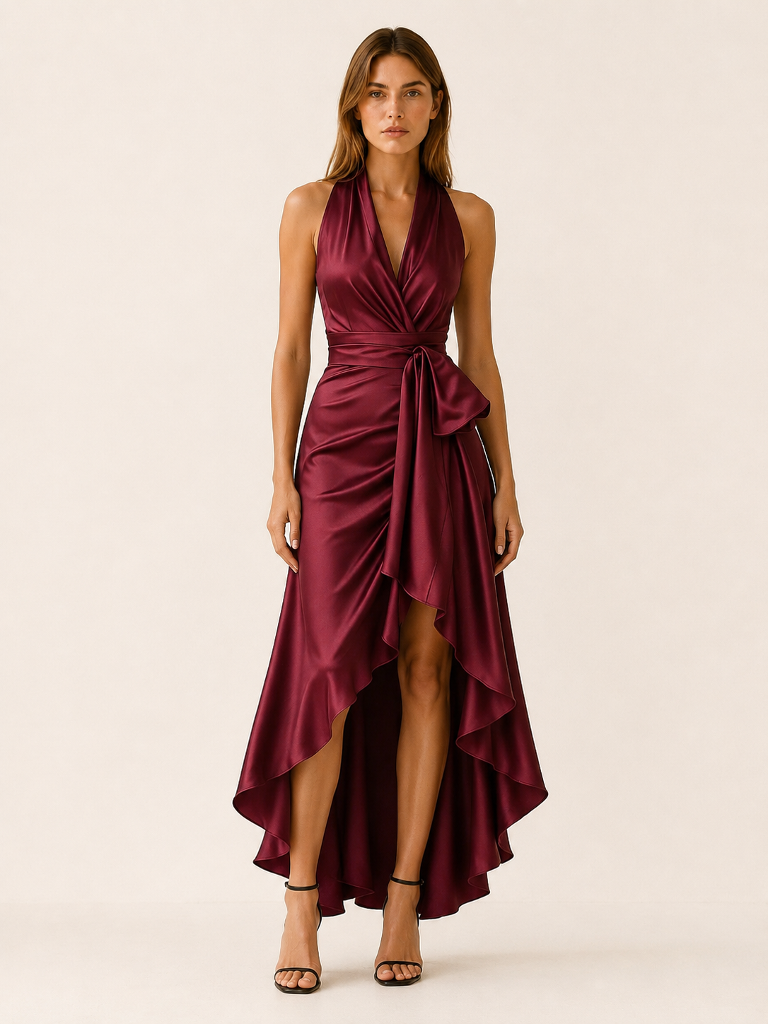 Allegra | Wrap Midi Dress with V Neck