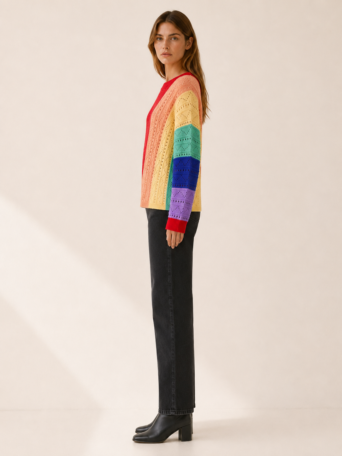 Alouette | Openwork Jumper with Colour-Block Design