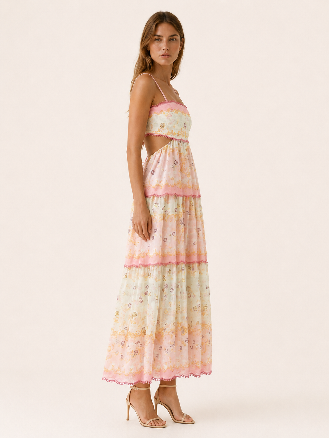 Annika | Floral Maxi Dress with Tiered Ruffle Skirt
