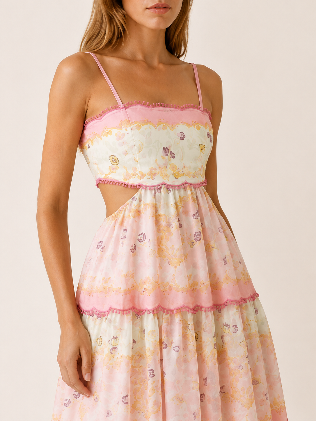 Annika | Floral Maxi Dress with Tiered Ruffle Skirt