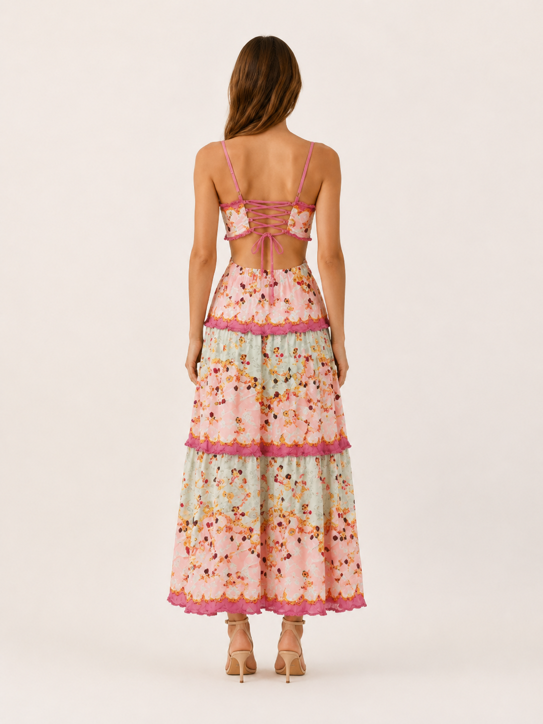 Annika | Floral Maxi Dress with Tiered Ruffle Skirt