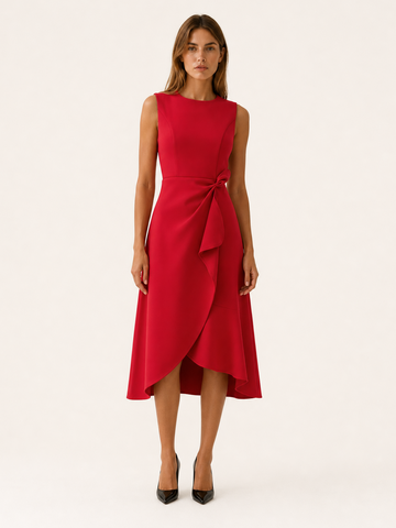 Anouk | Midi Dress with Asymmetric Draped Detail