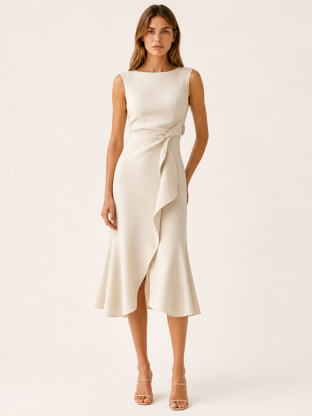 Anouk | Midi Dress with Asymmetric Draped Detail