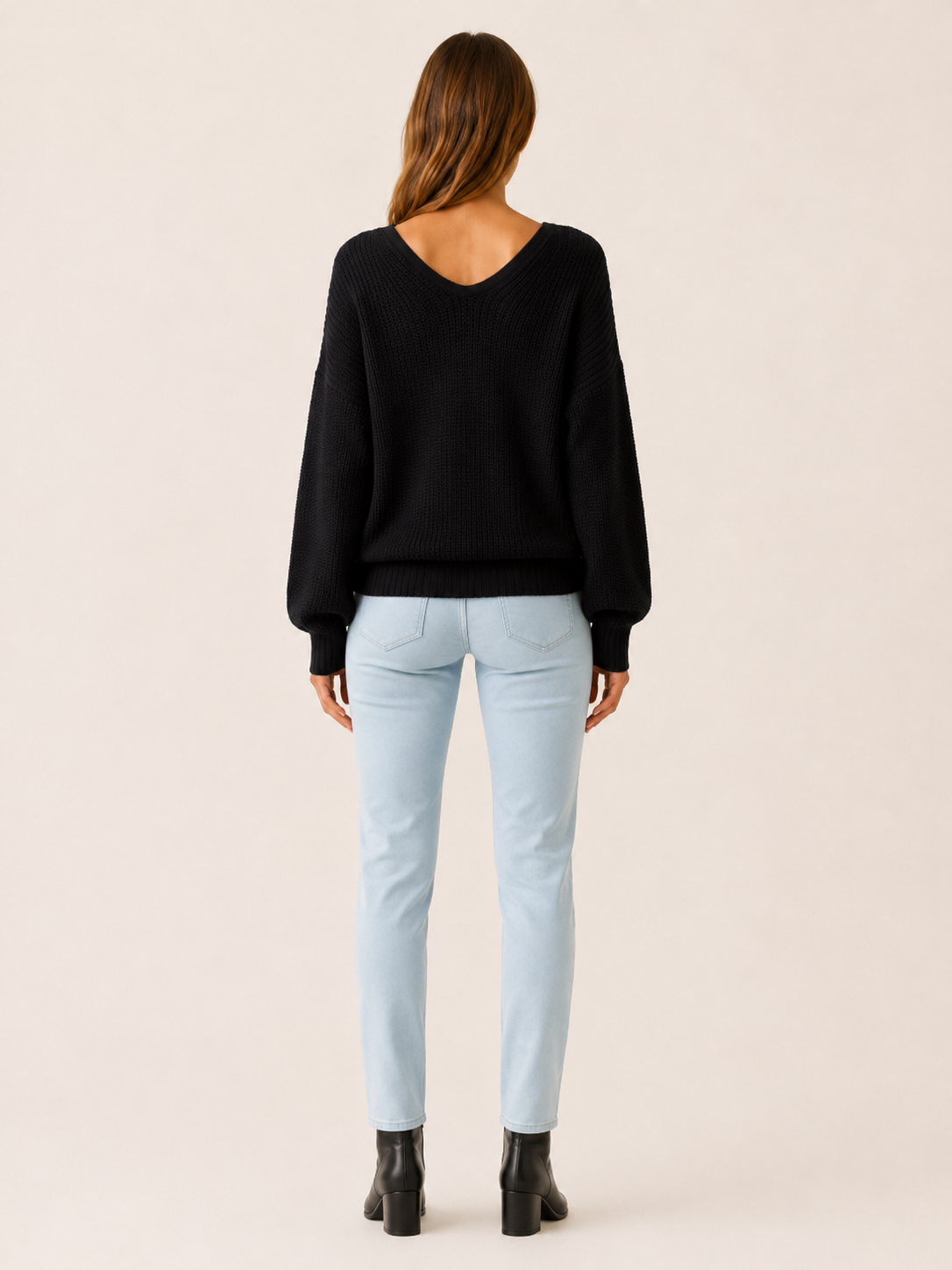 Ardessa | V Neck Jumper with Dropped Shoulders and Relaxed Fit