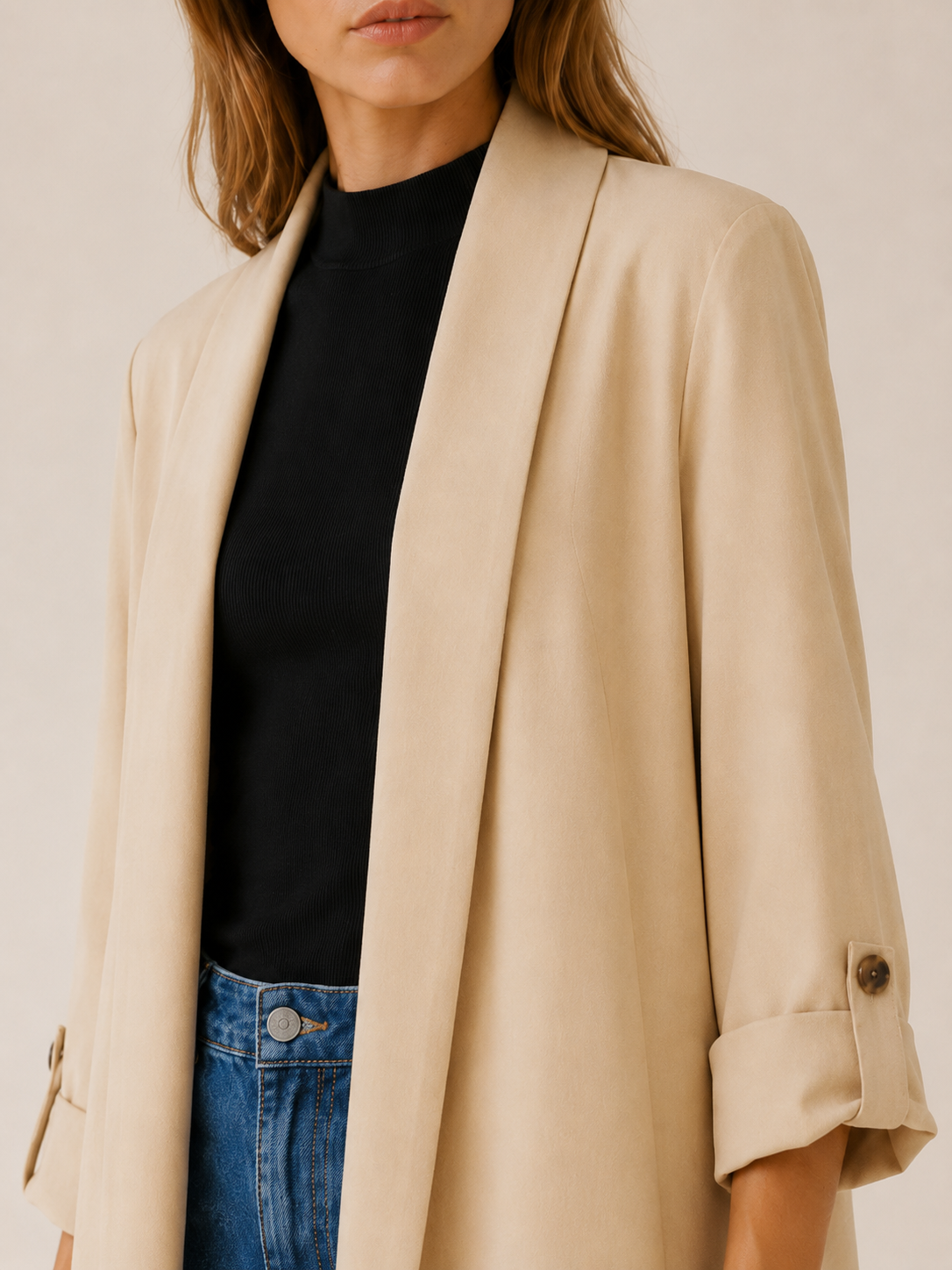 Ariane | Women’s Long Trench Coat with Open Front