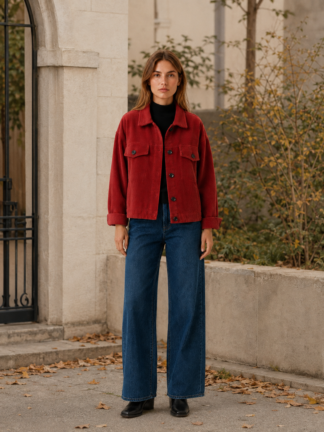 Arianwen | Women’s Short Jacket with Button Front and Flap Pockets