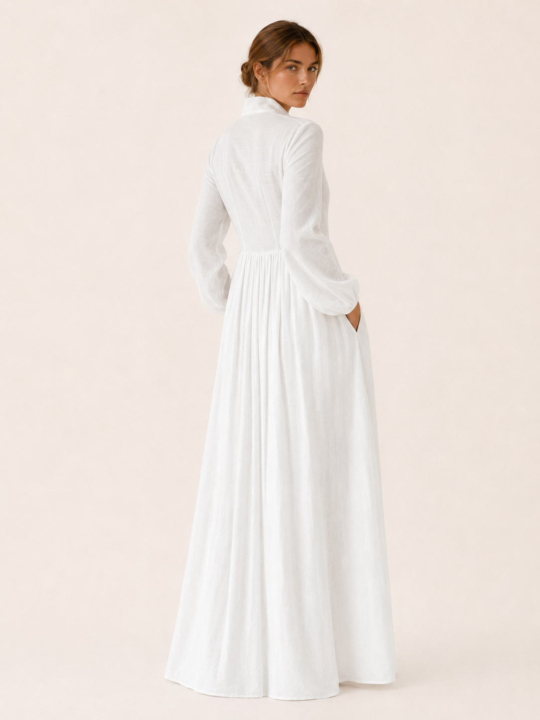 Arvenna | Button Front Maxi Dress with Long Sleeves and Pockets