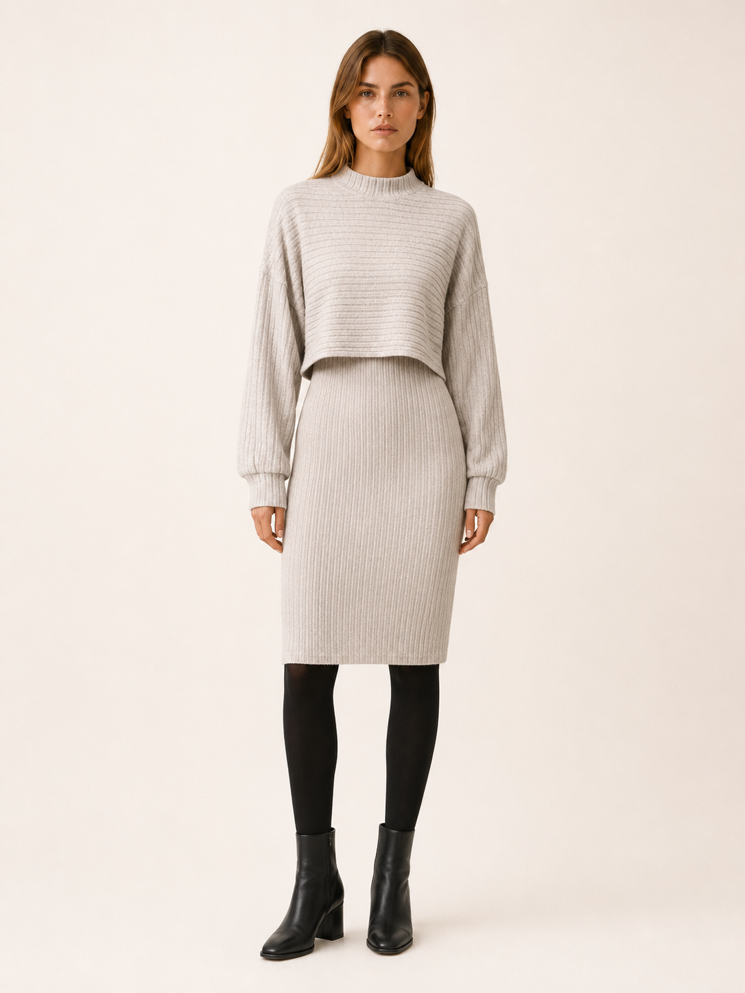 Asteria | Bodycon Midi Dress with Cropped Jumper