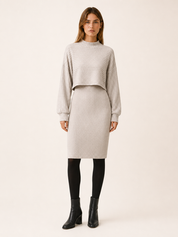Asteria | Bodycon Midi Dress with Cropped Jumper