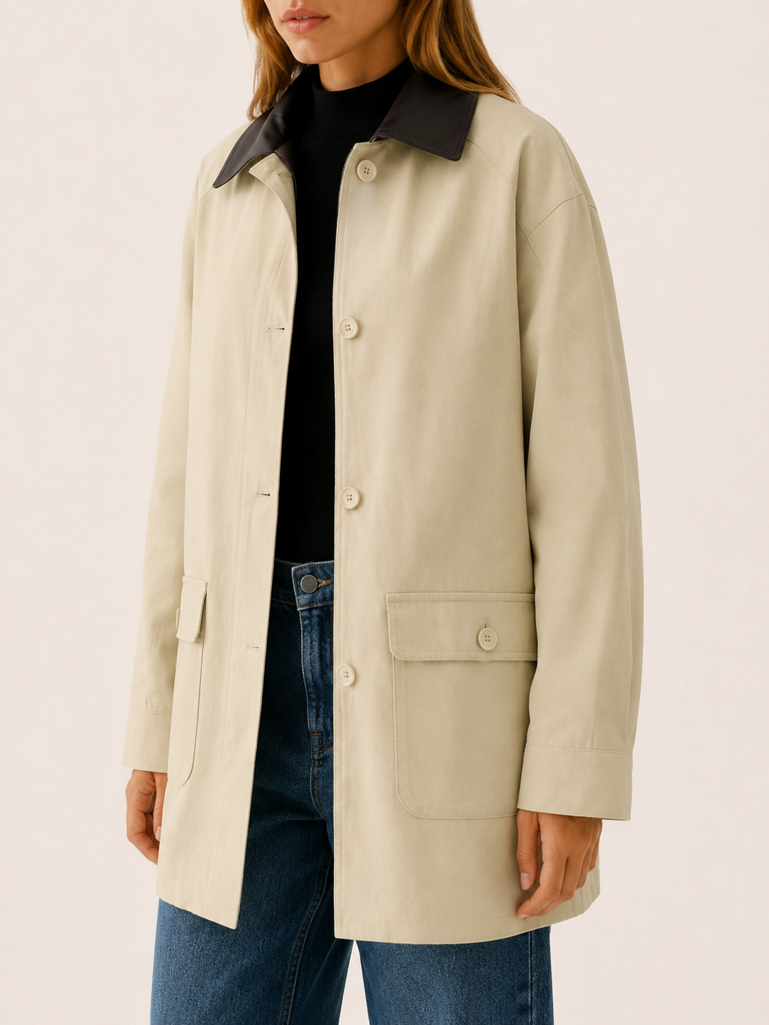 Aurelia | Women’s Barn Jacket with Contrast Collar