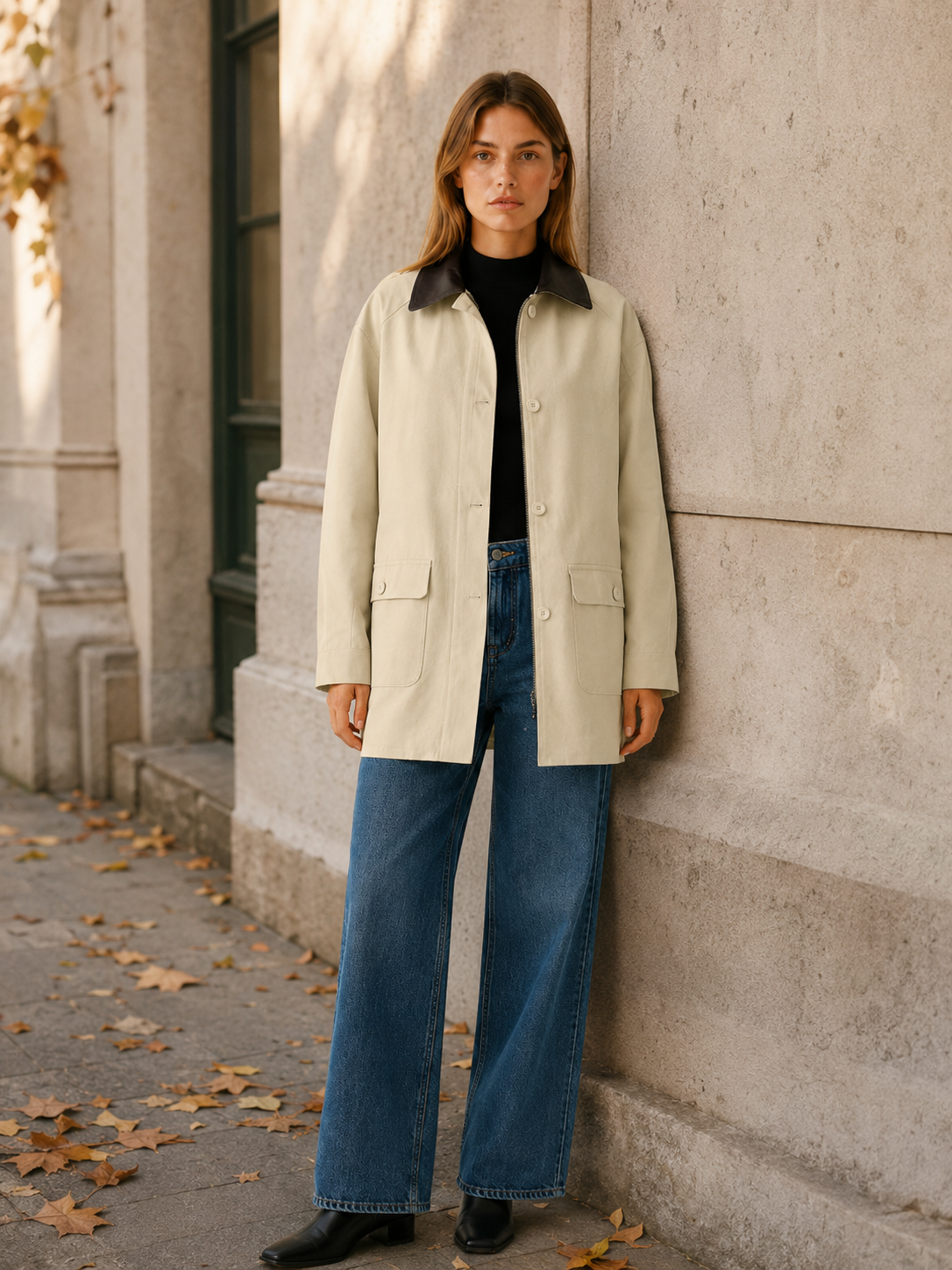 Aurelia | Women’s Barn Jacket with Contrast Collar