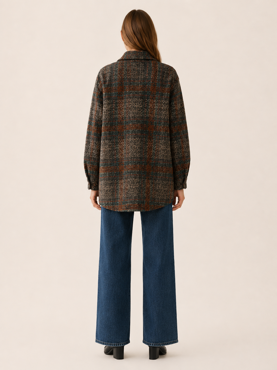 Aurestine | Women’s Jacket with Check Pattern and Patch Pockets