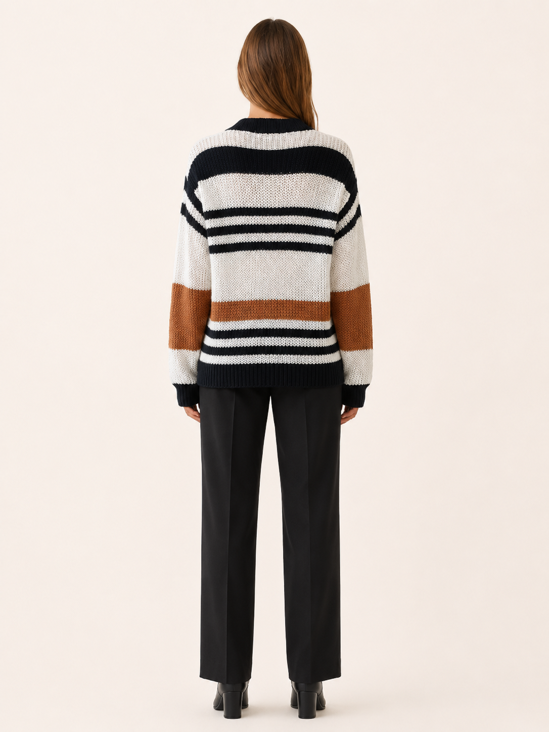 Aurette | Striped Jumper with Round Neck and Relaxed Fit
