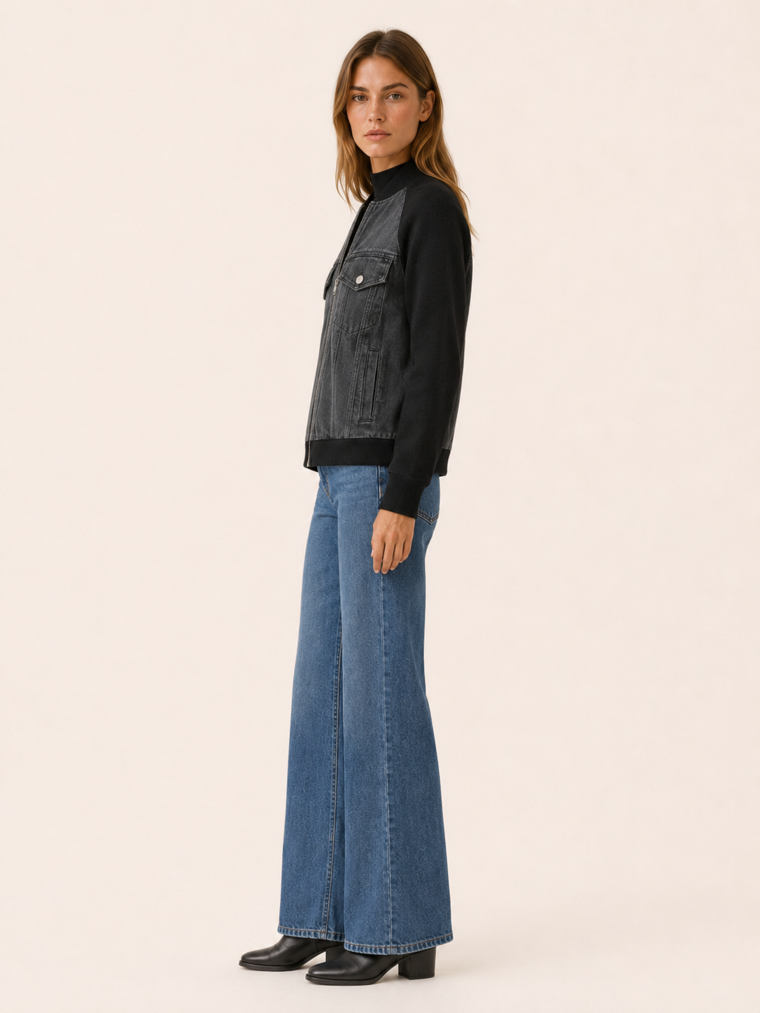 Aurevyn | Women's Contrast Sleeve Bomber Jacket