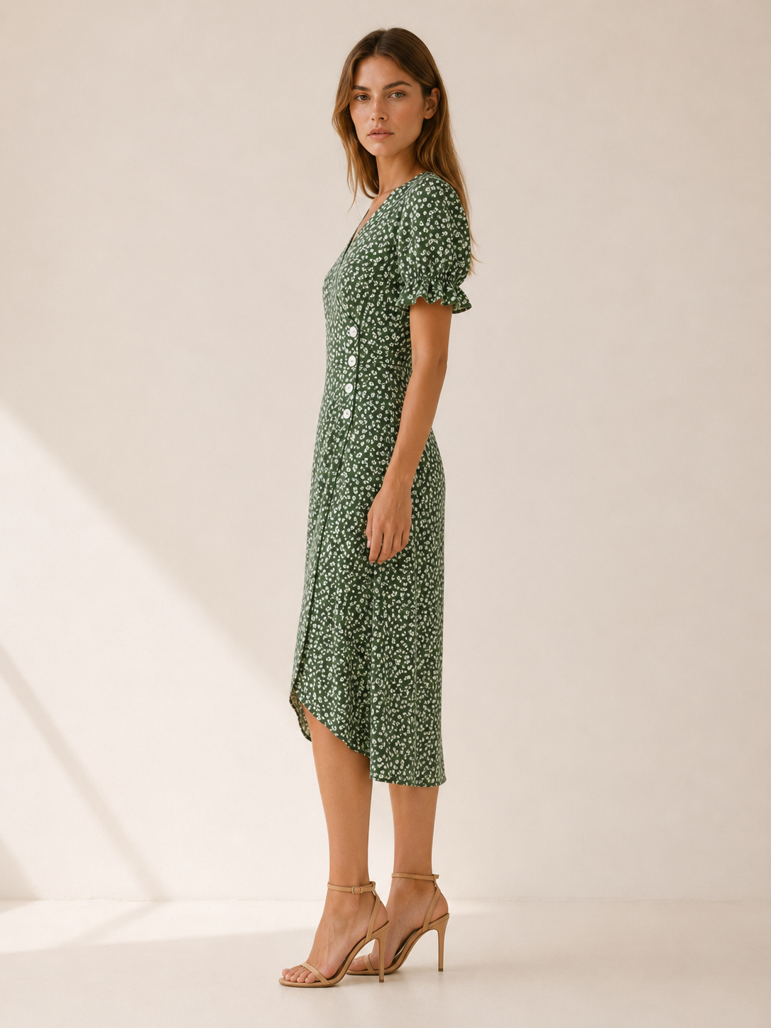 Aviana | Floral Midi Dress with Wrap Front