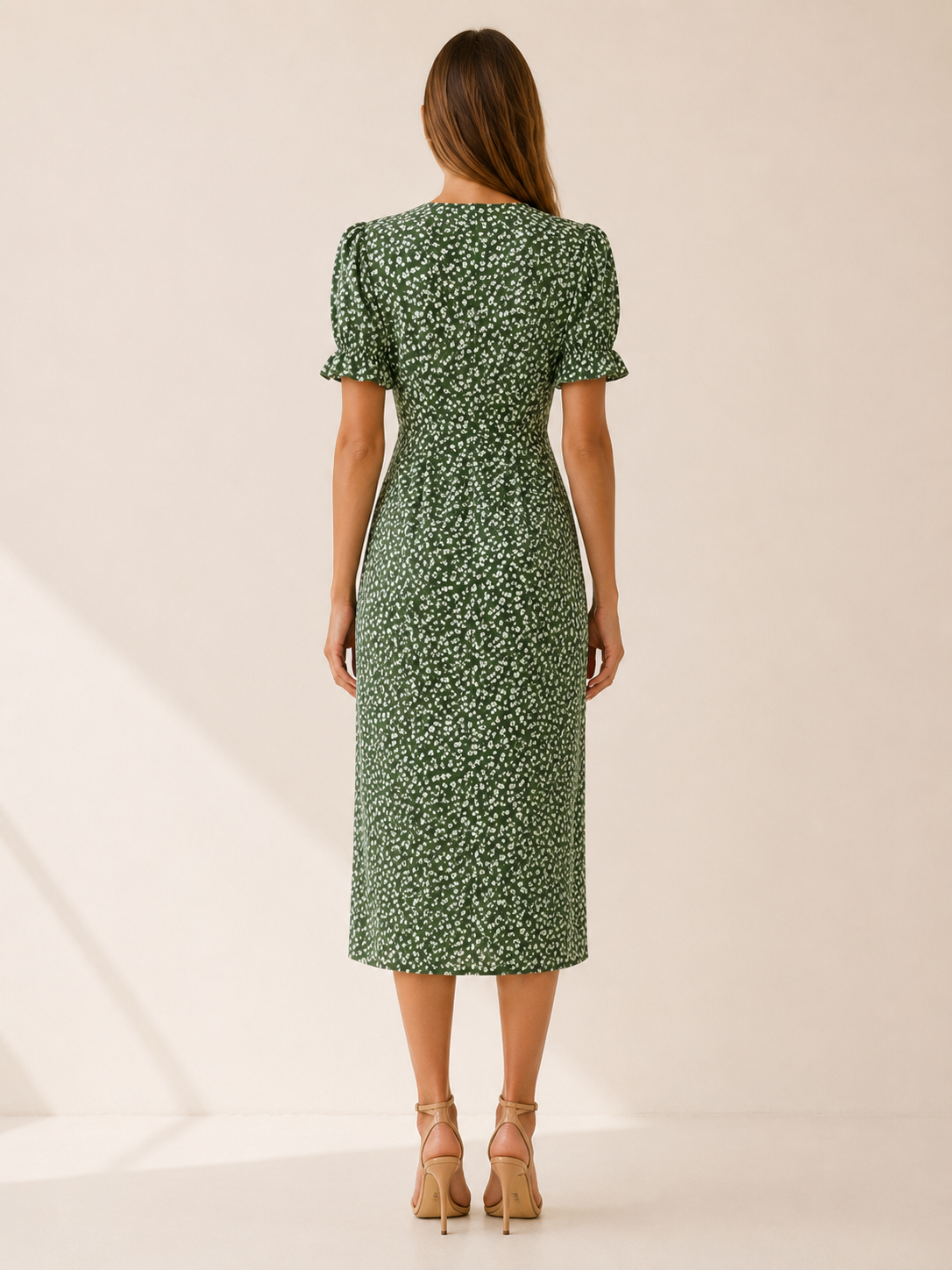 Aviana | Floral Midi Dress with Wrap Front