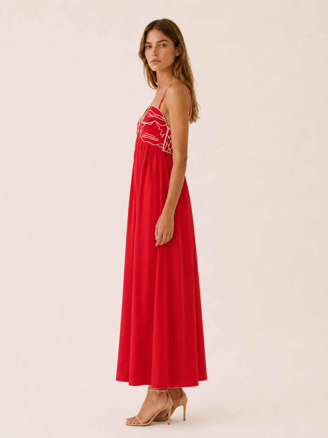Baylor | Fish Print Maxi Dress with Spaghetti Straps Summer Dress