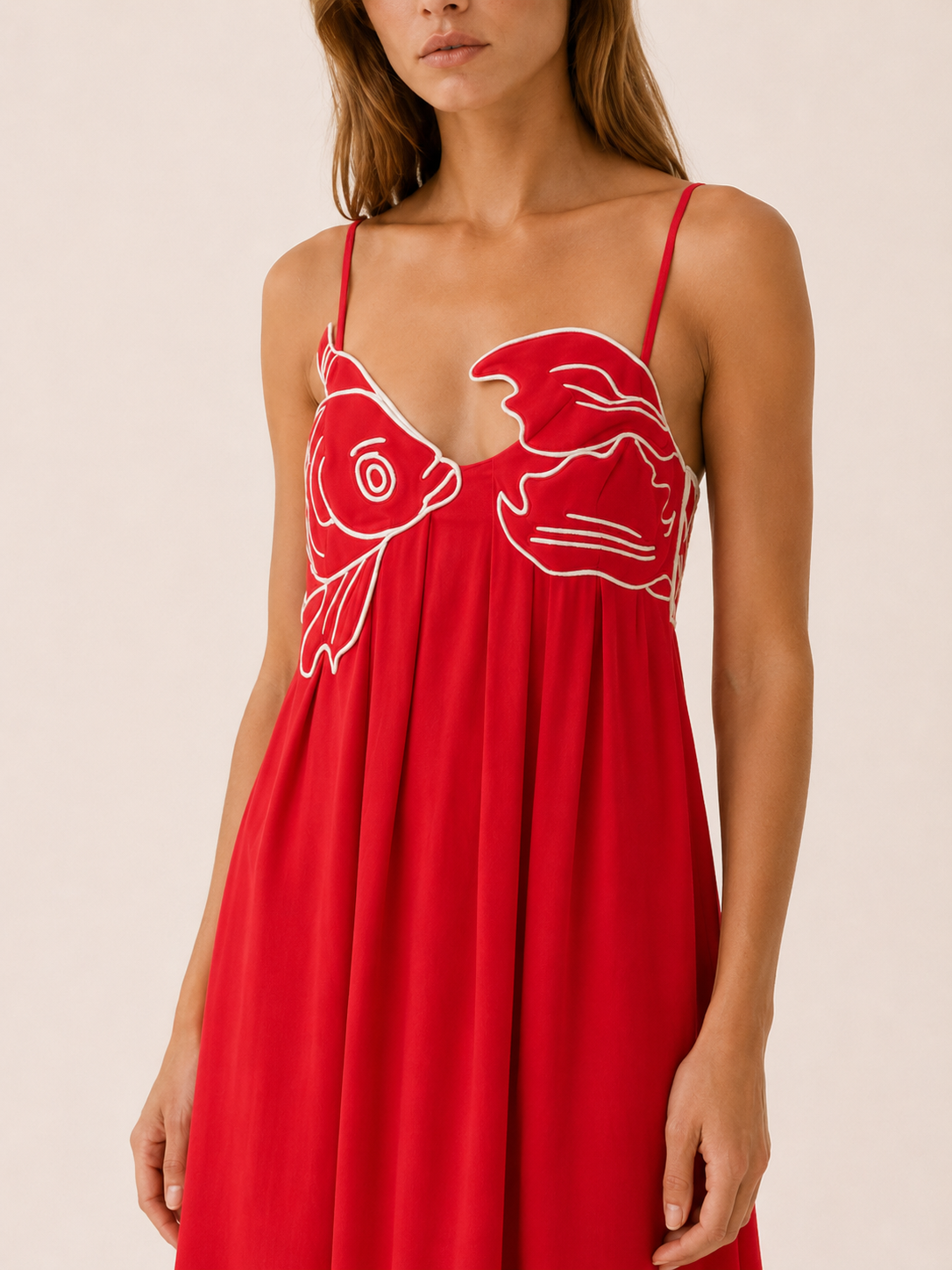 Baylor | Fish Print Maxi Dress with Spaghetti Straps Summer Dress