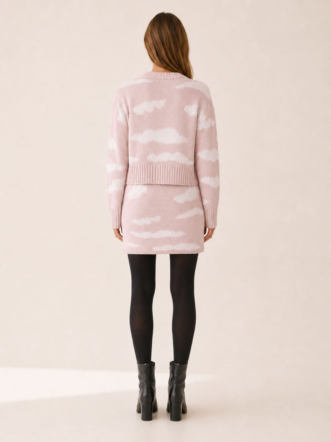 Belsoria | Top and Skirt Set with Cloud Pattern