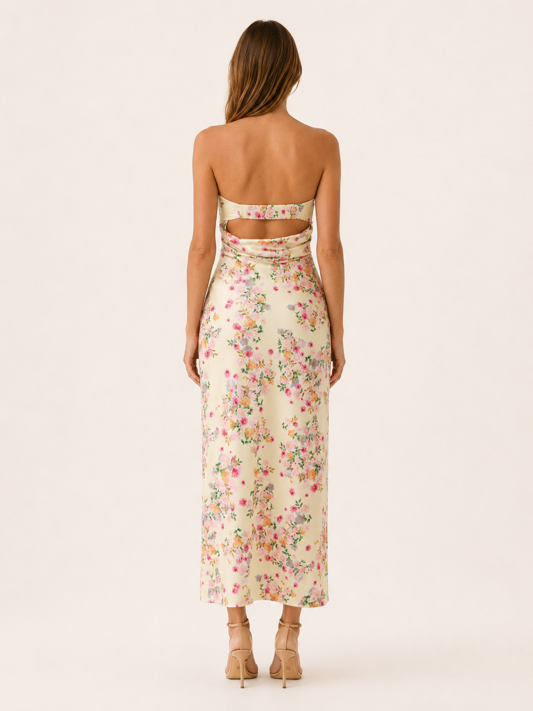Brenley | Floral Maxi Dress with Strapless Neckline Summer Dress