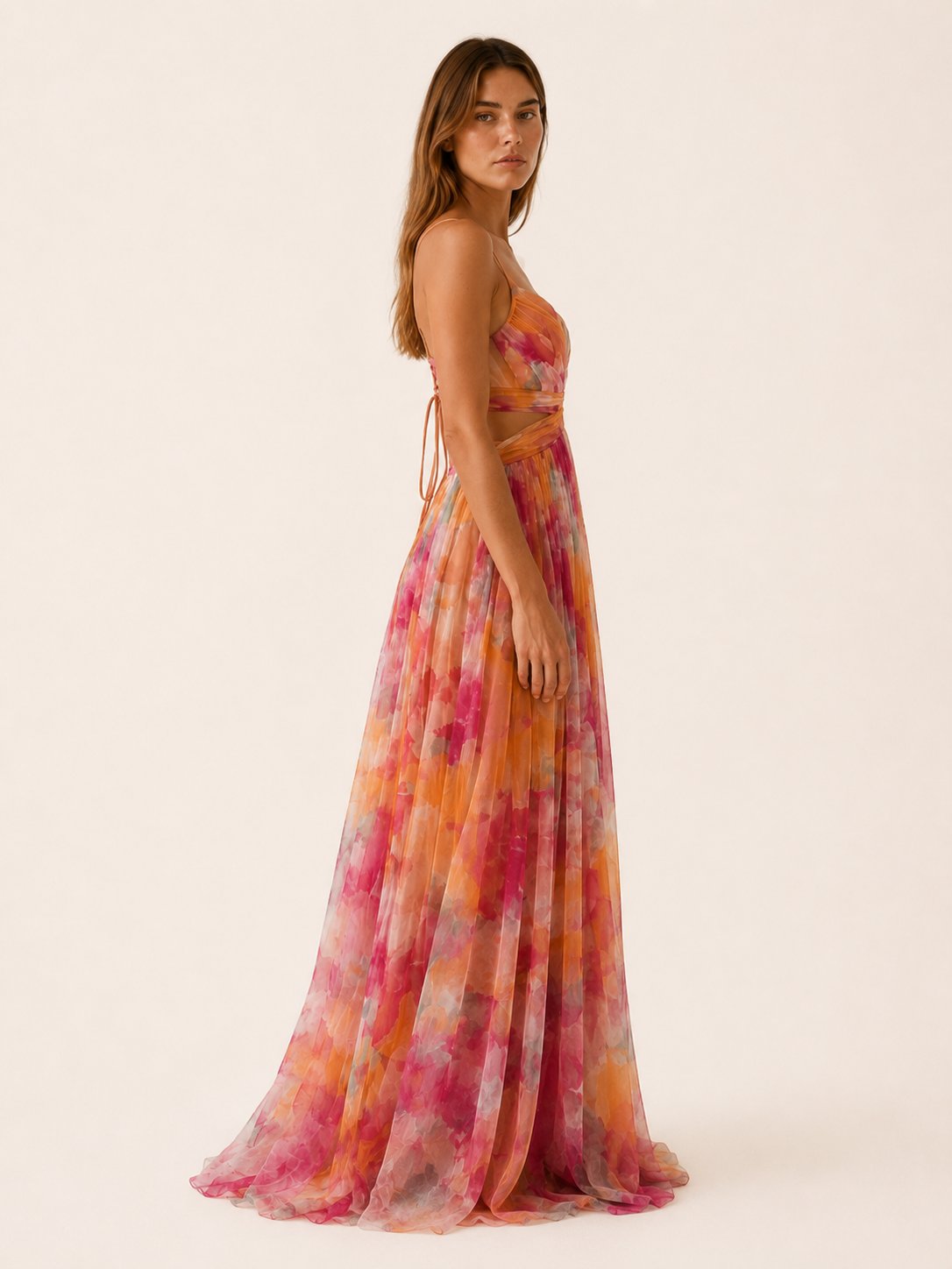 Brina | Wedding Guest Maxi Dress with Floral Print