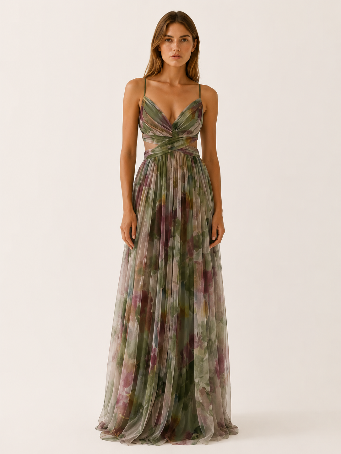 Brina | Wedding Guest Maxi Dress with Floral Print